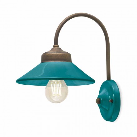 Lys i farvet keramiske væg og messing Alice Ferroluce Viadurini