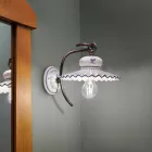 Lampe keramiske væg dekoreret rustikke Ferroluce Roma Viadurini