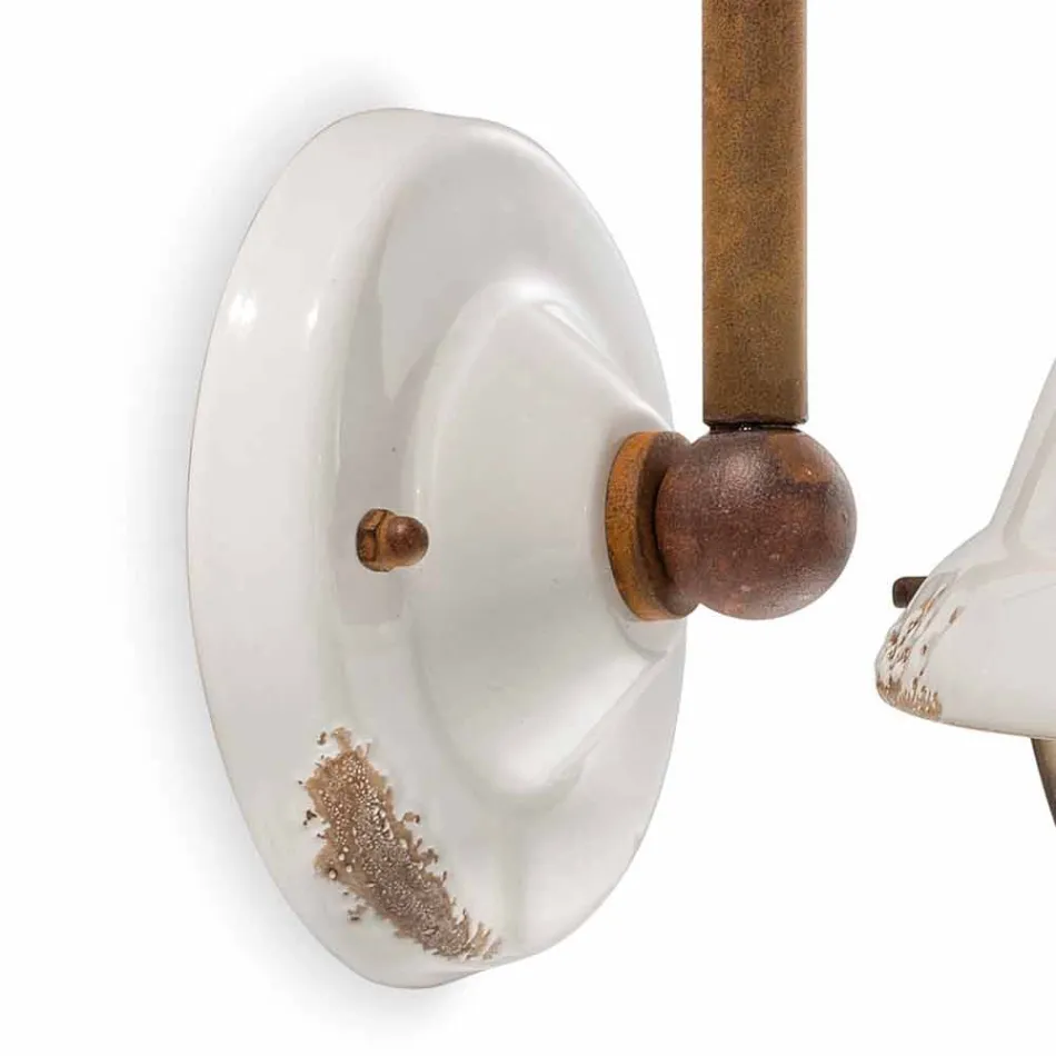 Keramiske væg Sconces og metal Skyler industrielle stil Viadurini