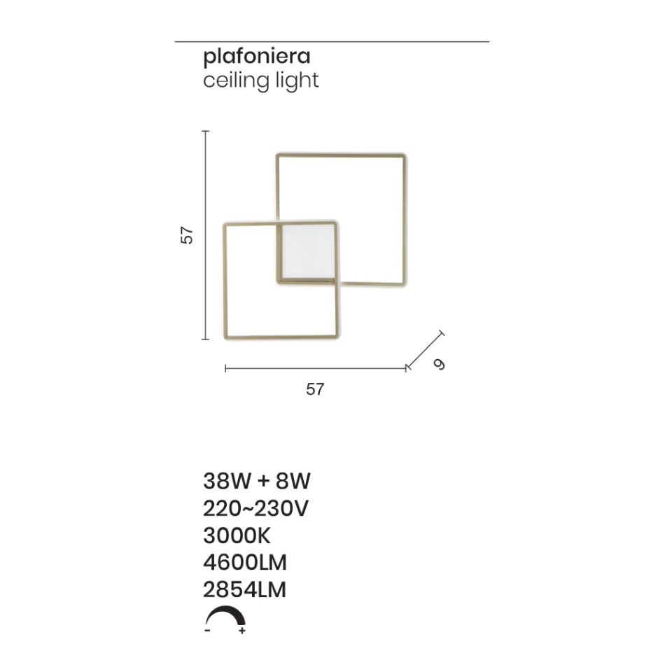 Moderne - Formel guldmalet metal væglampe med LED Viadurini