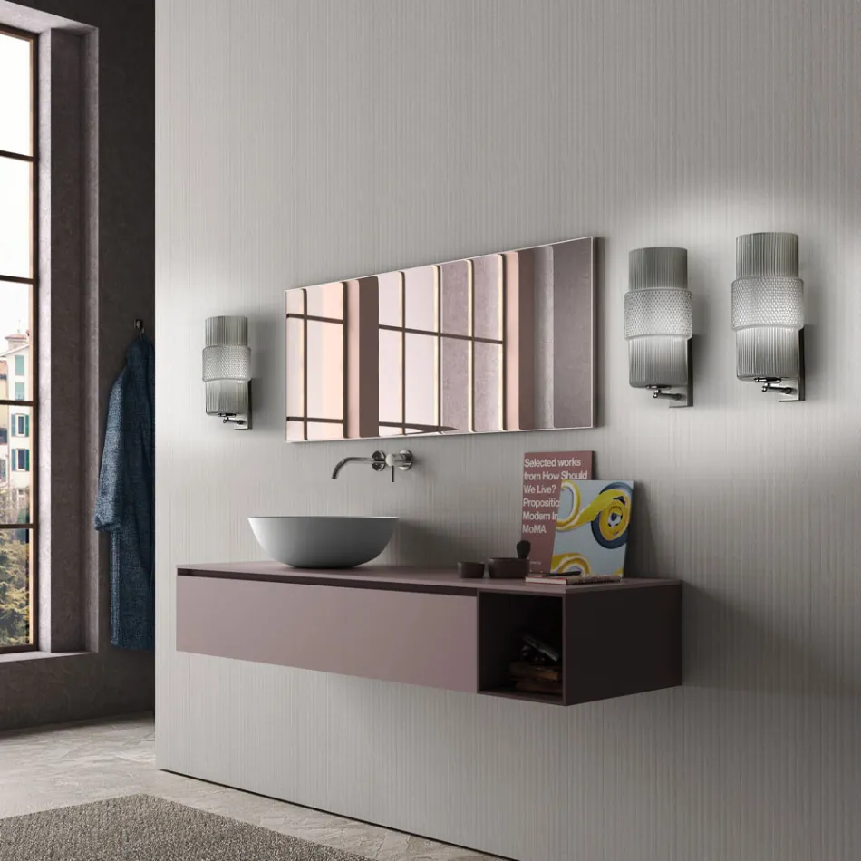 Væglampe i håndblæst glas i Venedig og metal - Satomi Viadurini