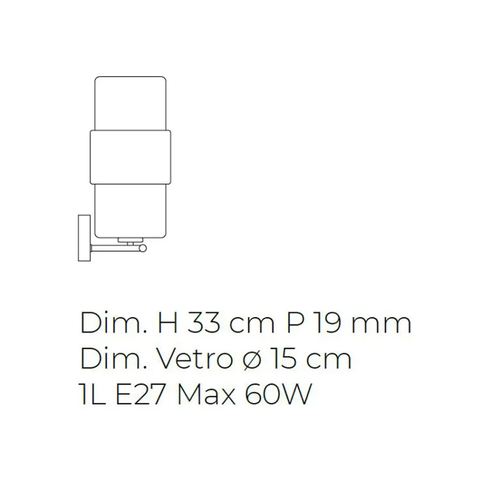 Væglampe i håndblæst glas i Venedig og metal - Satomi Viadurini