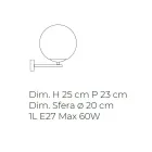 Moderne design håndblæst venetiansk glas væglampe - måne Viadurini