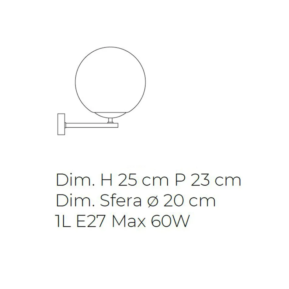 Moderne design håndblæst venetiansk glas væglampe - måne Viadurini