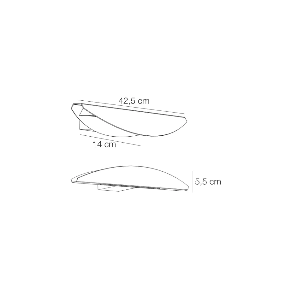 Væglampe lavet af genanvendeligt aluminium i forskellige farver - Mila Viadurini