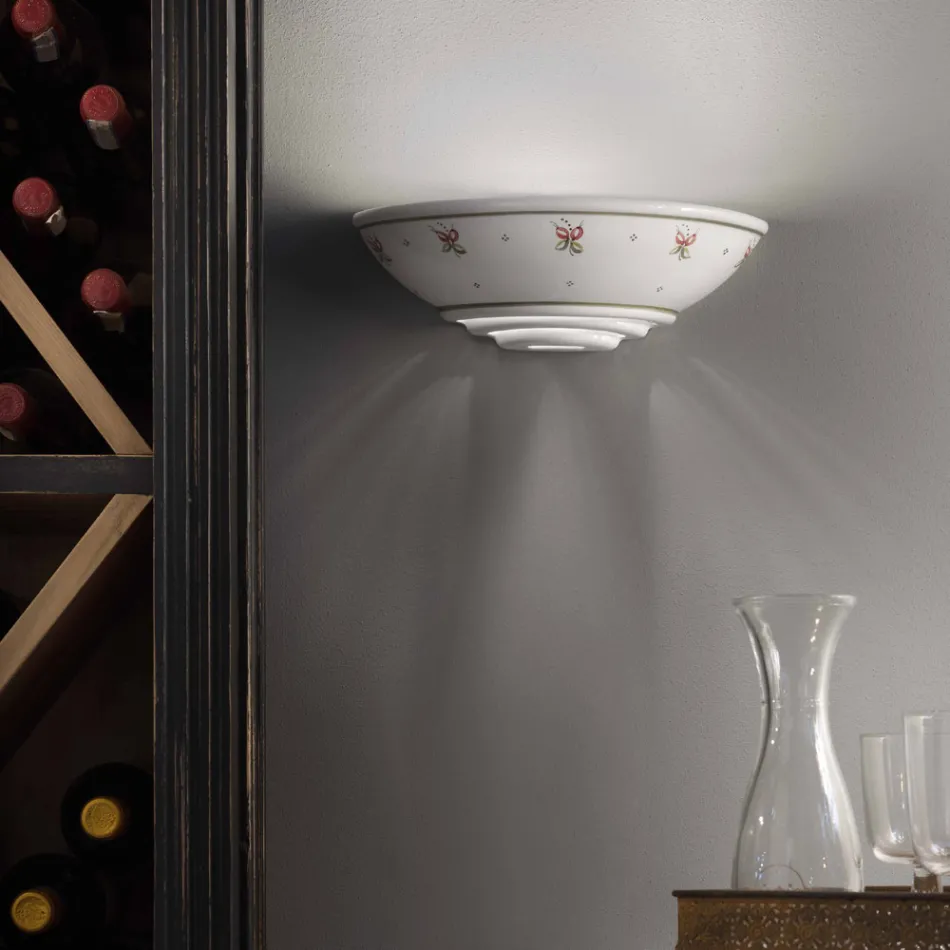 Lampe rustikke keramiske væg udsmykket af hånden Ferroluce Viadurini