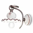 Lampe rustik keramiske væg dekoreret Ferroluce Roma Viadurini