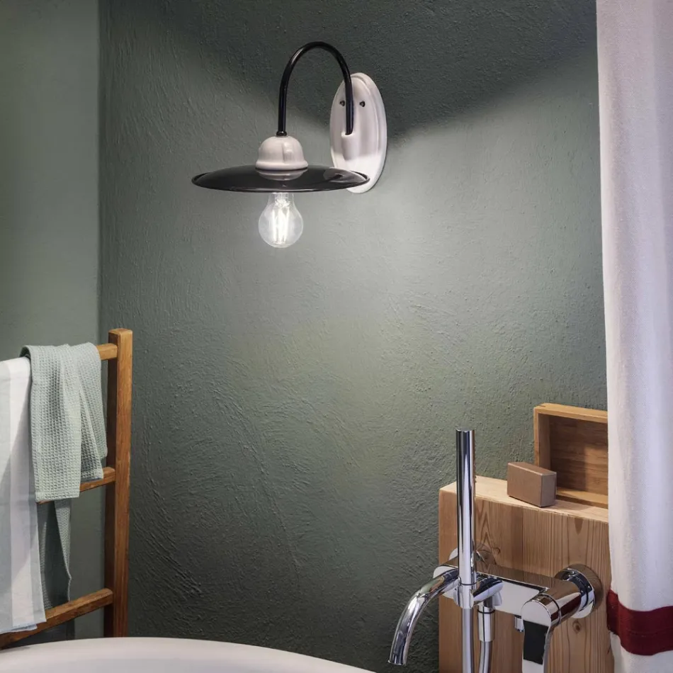 Lampe rustik væg keramiske håndværk Ferroluce Viadurini