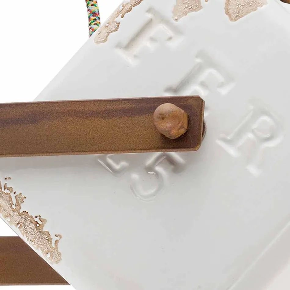 Wall vintage-stil industrielle keramik og jern Julia Viadurini