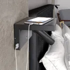 Justerbar dekorativ LED-væglampe i aluminium med USB-porte - Alena Viadurini