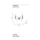 Klassisk design væglampe med 2 lys i krom Håndforarbejdet glas - Similo Viadurini