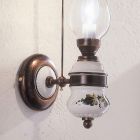 Vintage design væglampe i jern og keramik håndmalet indretning - Pompeji Viadurini