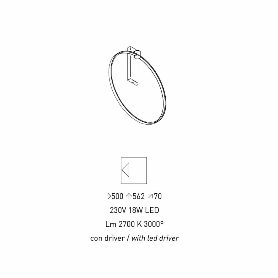 Design væglampe i sort aluminium og natur messing fremstillet i Italien - Norma Viadurini