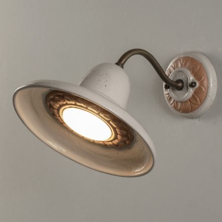 Udendørs væglampe i Galestro og metal håndlavet i Italien - Toscot Spoleto Viadurini