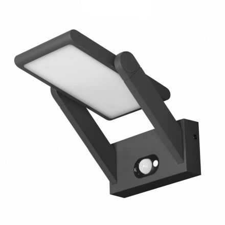 Væglampe Solar Led Spotlight i hvid eller sort aluminium med sensor - Hugo Viadurini