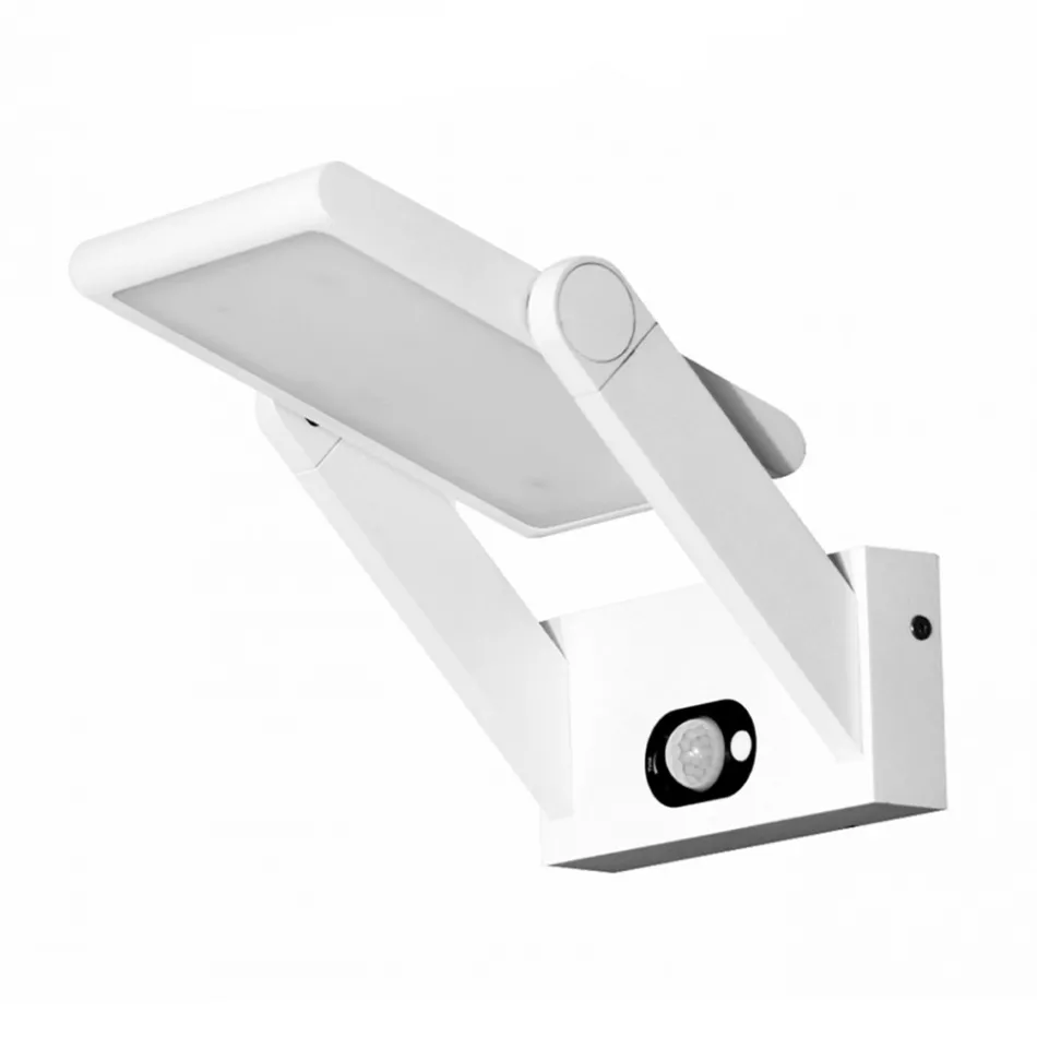 Væglampe Solar Led Spotlight i hvid eller sort aluminium med sensor - Hugo Viadurini