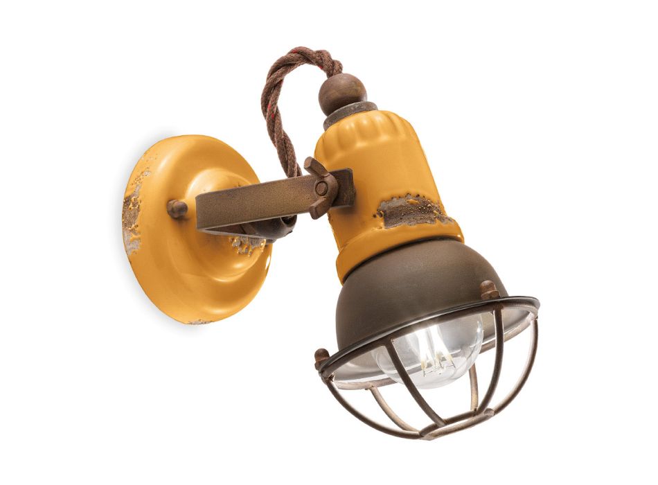 Applique Spotlight Industrial Style Håndlavet i jern og keramik - Loft