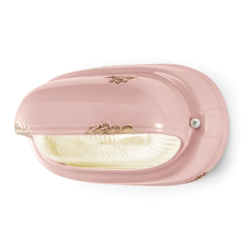 Håndlavet keramik og industriel vandret jernapplikation - Vintage Viadurini