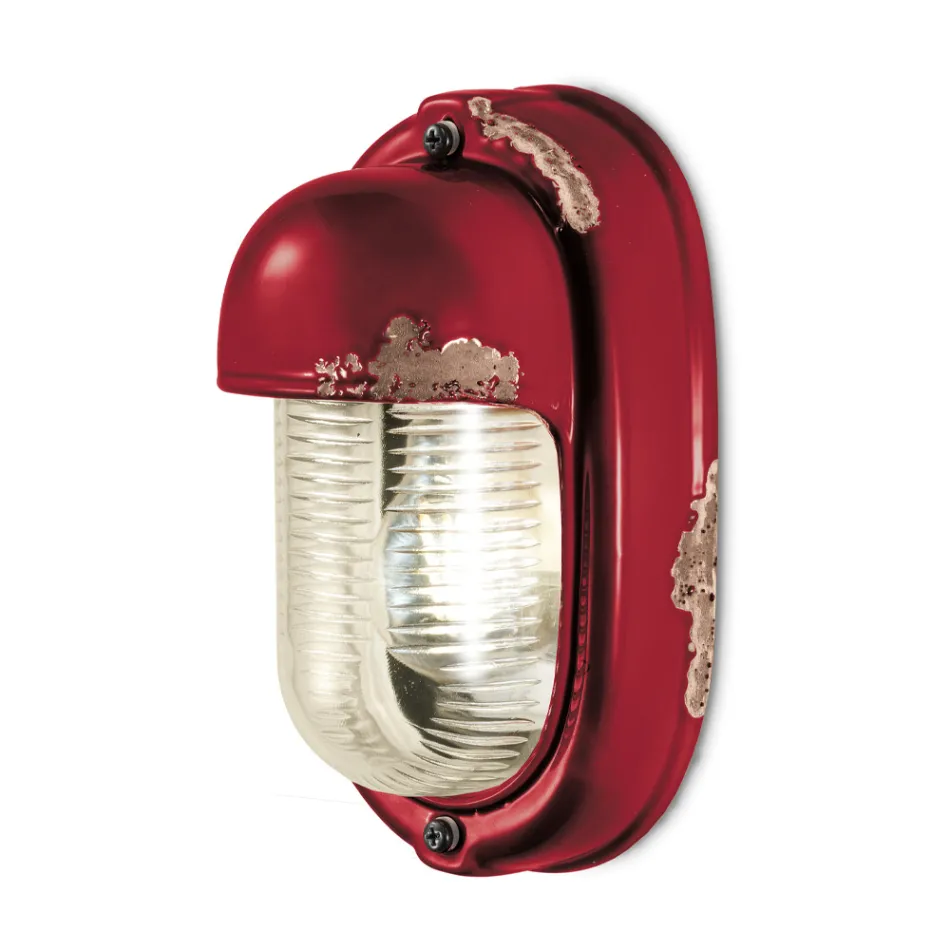 Væglampe Håndlavet keramik og lodret industrijern - Vintage Viadurini