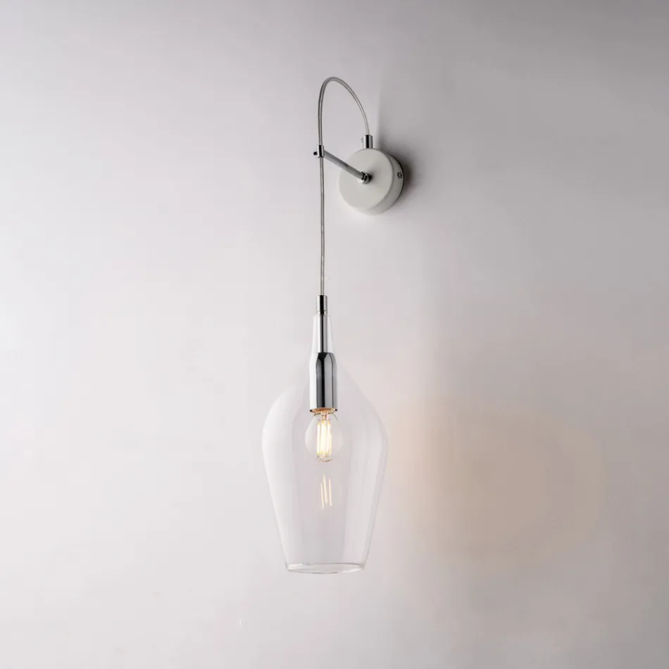 Jernvæglampe med Pyrex-glas fremstillet i Italien til indendørs dekoration - Sparta Viadurini