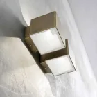 Væglampe i messing og gips fremstillet i Italien - Cubetto Aldo Bernardi Viadurini