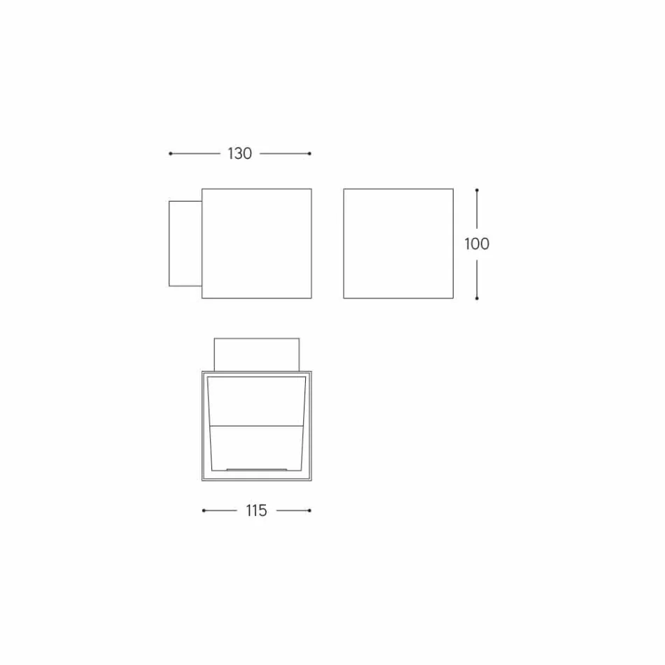 Væglampe i messing og gips fremstillet i Italien - Cubetto Aldo Bernardi Viadurini