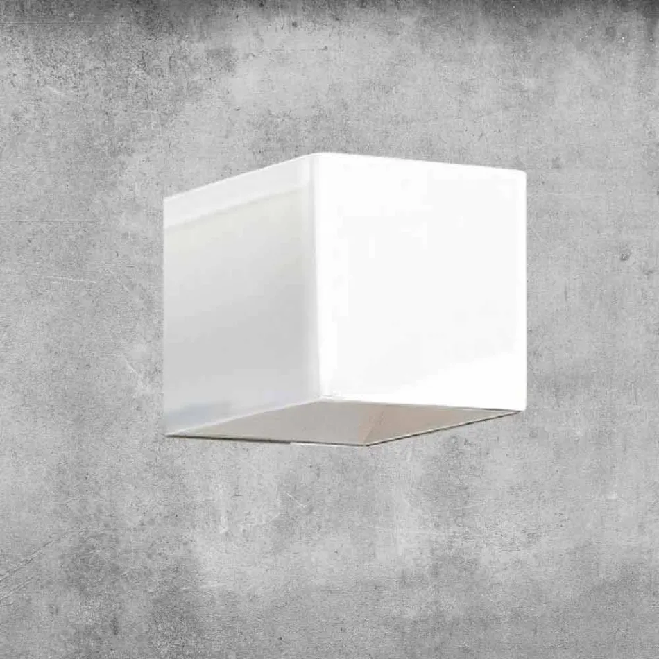 Væglampe i messing og gips fremstillet i Italien - Cubetto Aldo Bernardi Viadurini