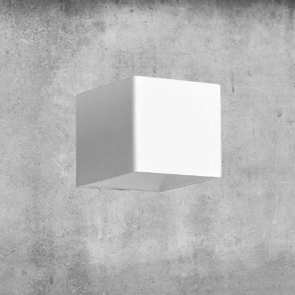 Væglampe i messing og gips fremstillet i Italien - Cubetto Aldo Bernardi Viadurini