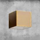 Væglampe i messing og gips fremstillet i Italien - Cubetto Aldo Bernardi Viadurini