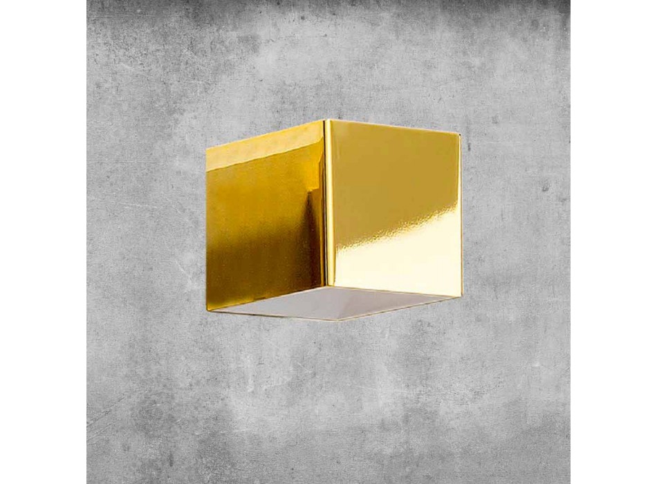 Væglampe i messing og gips fremstillet i Italien - Cubetto Aldo Bernardi Viadurini