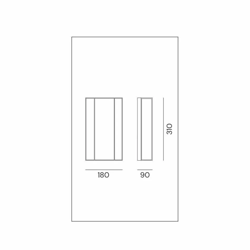 Væglampe i messing og glas med 2 lys håndlavet design - bundet af Il Fanale Viadurini