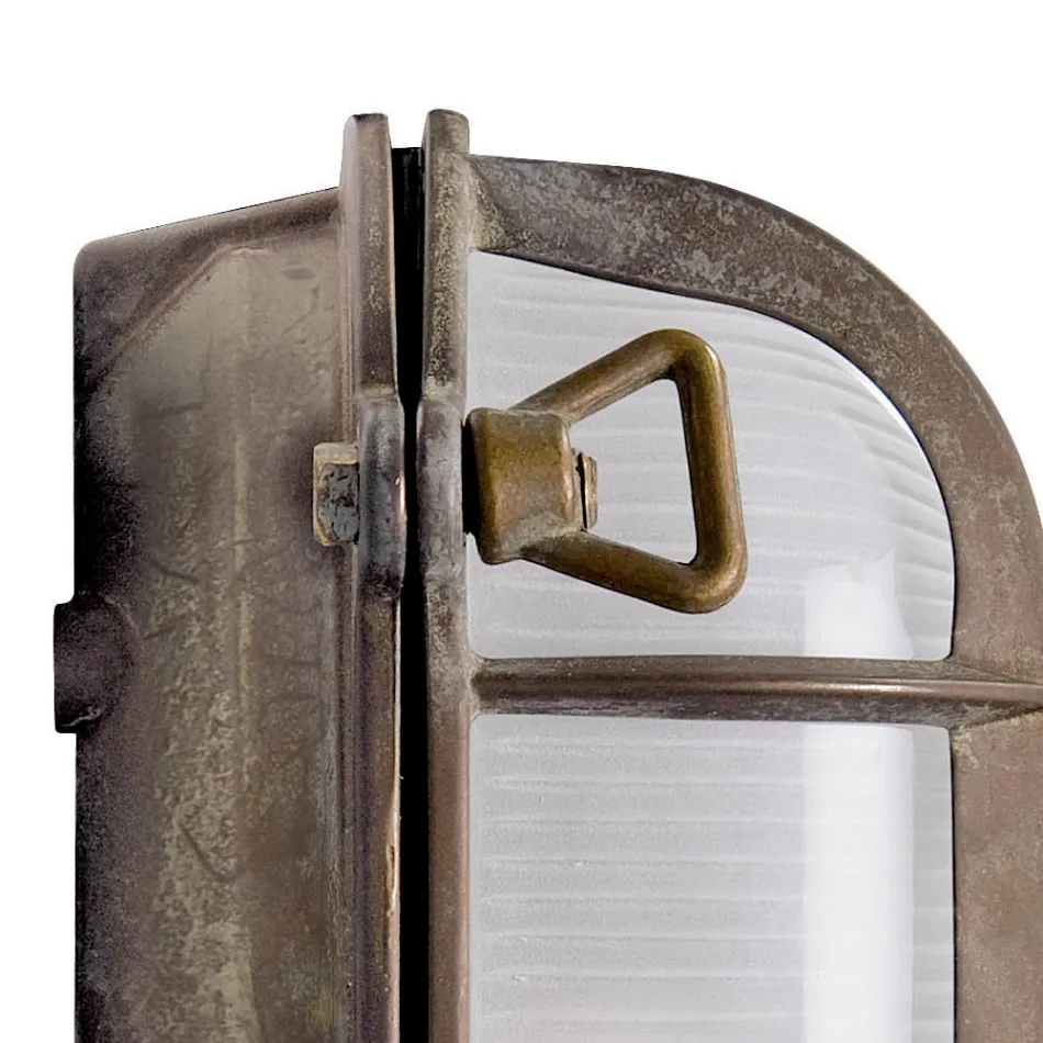 Vintage væglampe i messing med opal/klart glas - Havfrue Viadurini