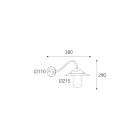 Vintage messing udendørs væglampe, klart glas IP44 - Elfico Viadurini