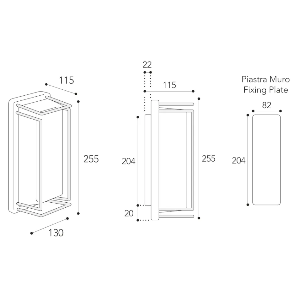 Vintage væglampe i messing, fremstillet udelukkende i Italien - krystal Viadurini