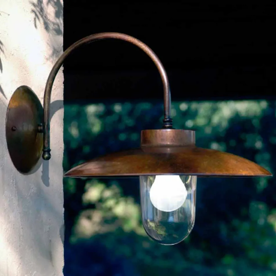 Applique La Traviata kobber, glas og antik messing Viadurini