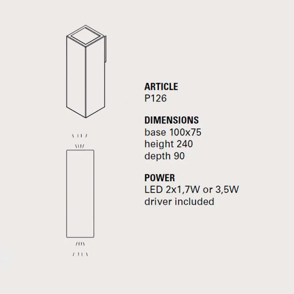 Smith - Toscot udendørs LED væglampe i lertøjsdesign H 24 cm Viadurini