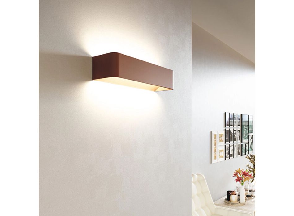 Indendørs Led væglampe i hvid, sort eller corten aluminium - Renella Viadurini