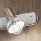 Lineær væglampe med 2 spots i messing og håndmalet keramik - Savona Viadurini