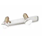 Lineær væglampe med 2 spots i messing og håndmalet keramik - Savona Viadurini