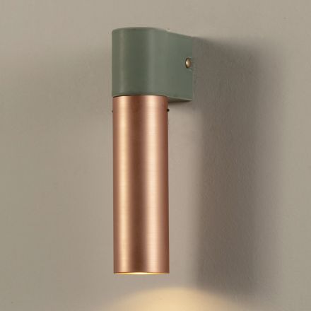 Moderne væglampe i keramik og børstet kobber fremstillet i Italien - Toscot Match Viadurini
