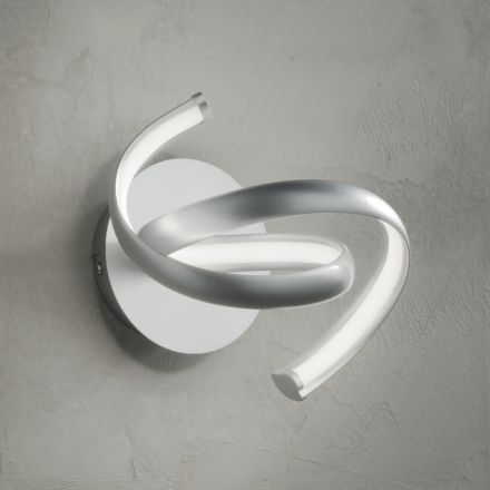 Moderne Væglampe i Sølvmetal, Minimal Design Led Væg - Lumino Viadurini