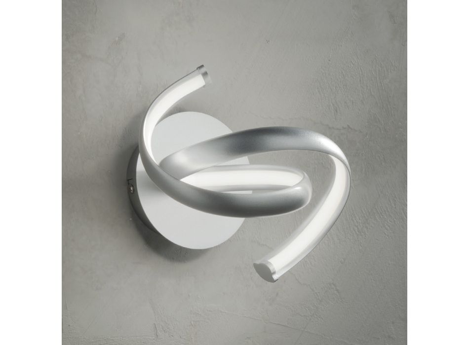 Moderne Væglampe i Sølvmetal, Minimal Design Led Væg - Lumino Viadurini