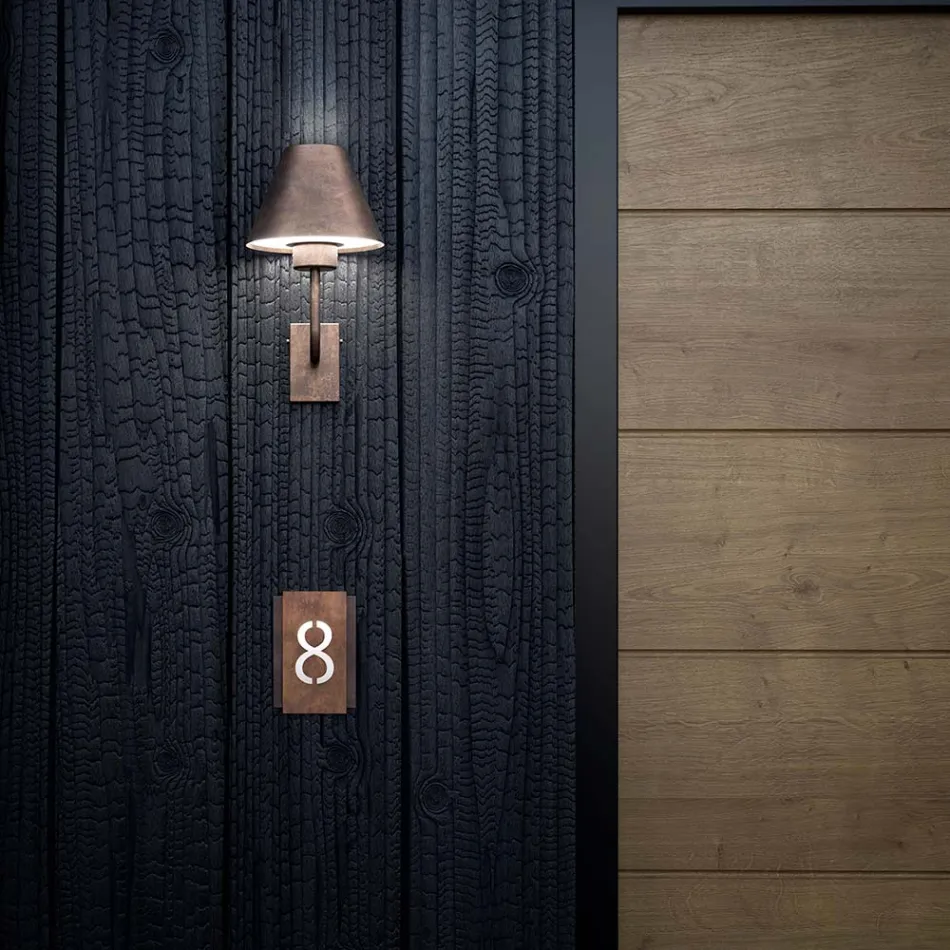 Udendørs væglampe i messing og kobber Fremstillet i Italien - Sværd Viadurini