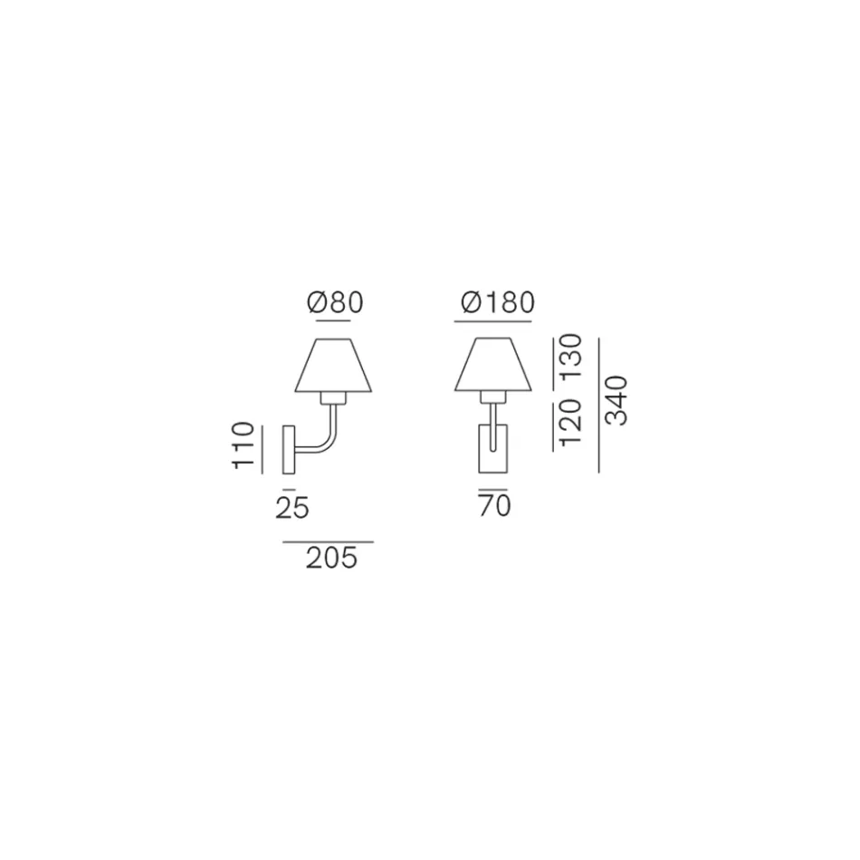 Udendørs væglampe i messing og kobber Fremstillet i Italien - Sværd Viadurini