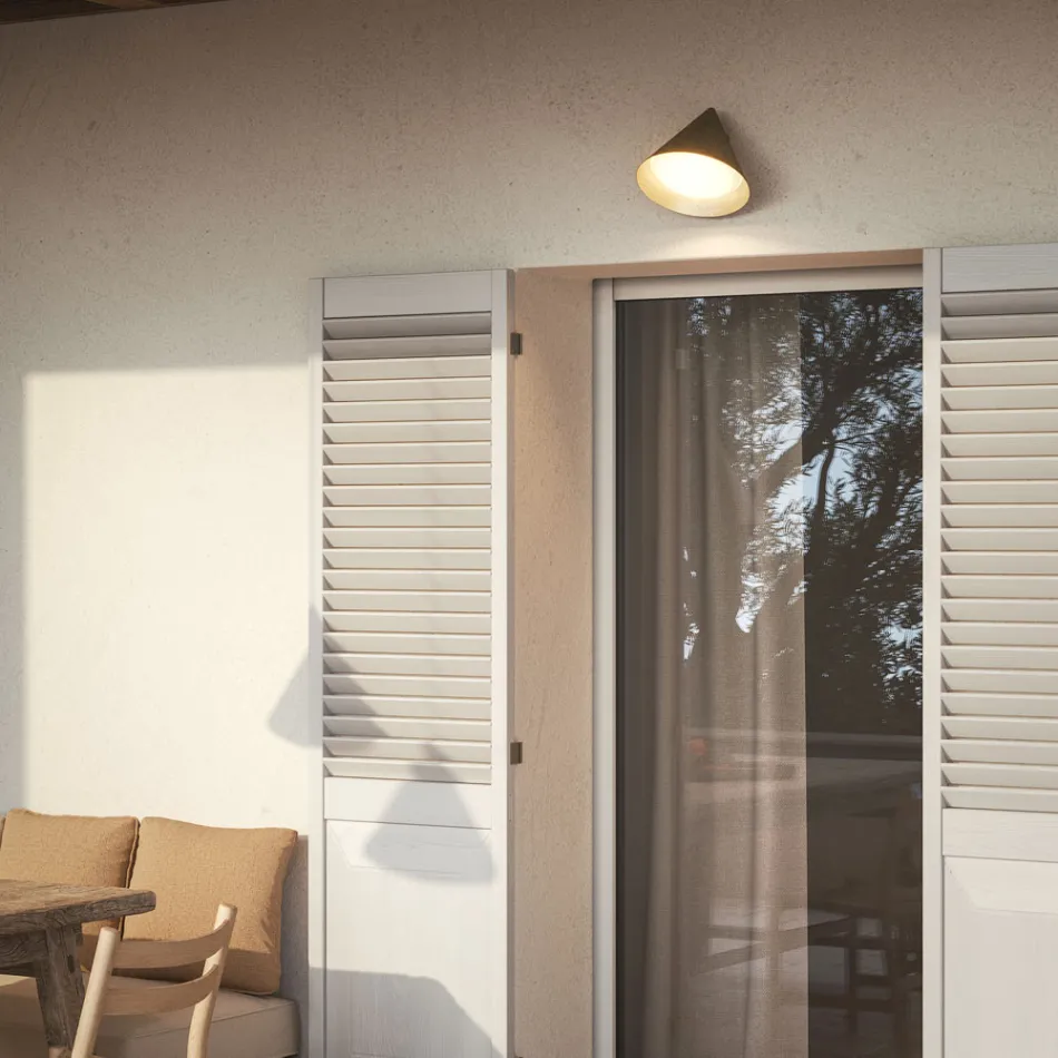 Udendørs væglampe i glas og messing Fremstillet i Italien - Regn Viadurini