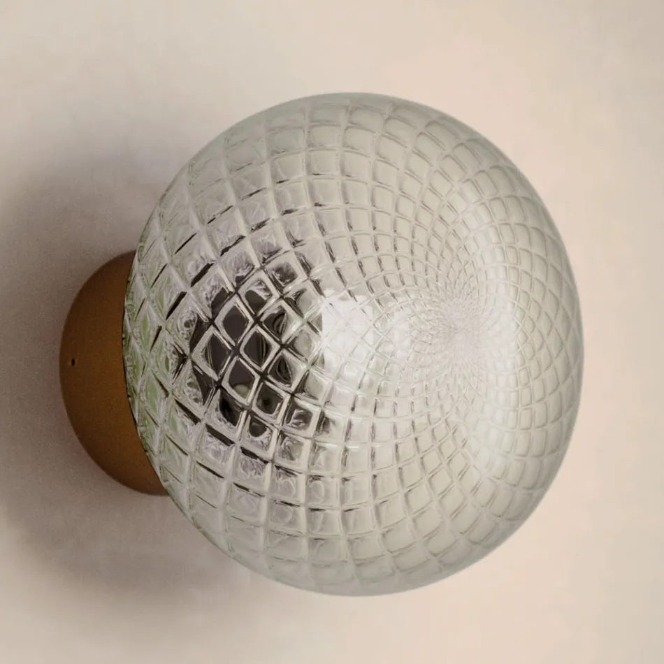 Indendørs væglampe i gråt glas Made in Italy - Lucciola Viadurini