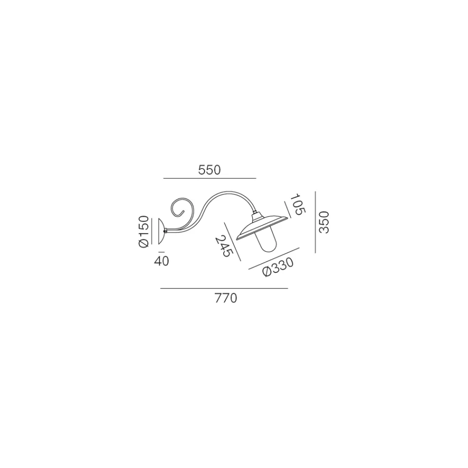 Vægapplikation i messing, kobber og glas i Italien - Chiocciola Viadurini