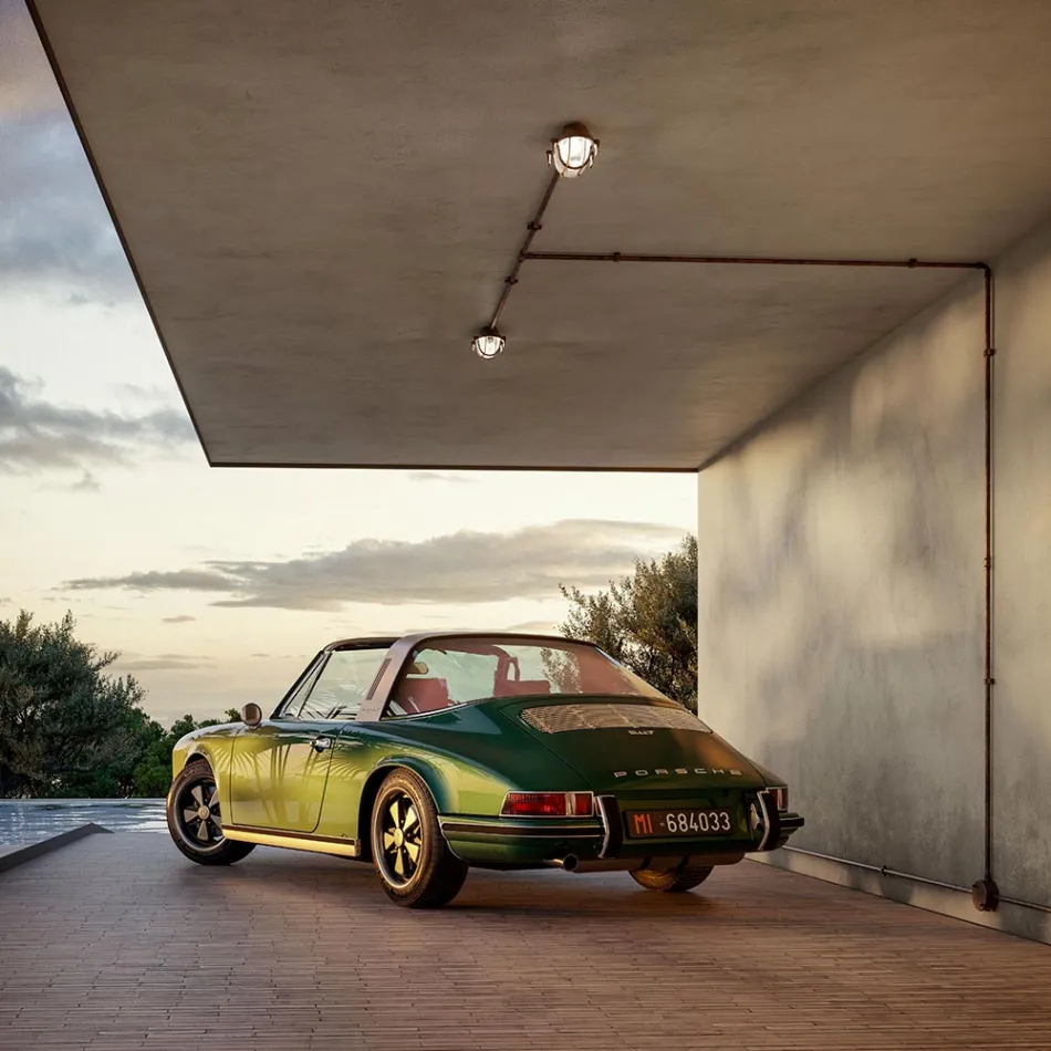 Oval væglampe med messingbur lavet i Italien - båd Viadurini