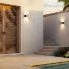 Firkantet væglampe i kobber og LED Made in Italy - Eksempel Viadurini