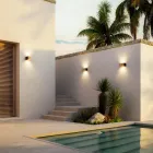 Rektangulær væglampe i kobber og LED Made in Italy - Eksempel Viadurini